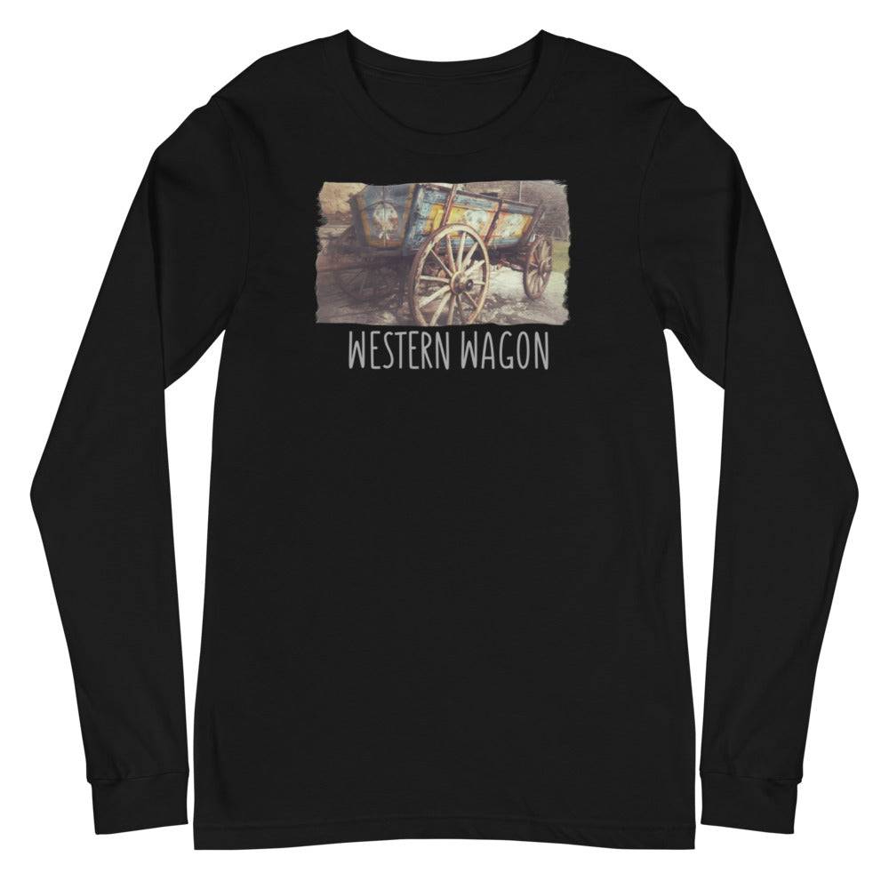 Unisex Long Sleeve Tee/Western Wagon/Personalized - Enet Images
