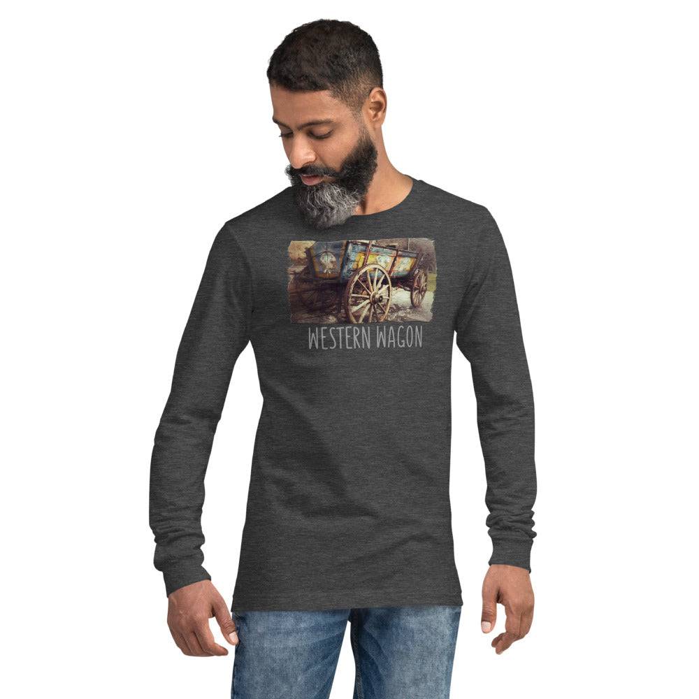 Unisex Long Sleeve Tee/Western Wagon/Personalized - Enet Images
