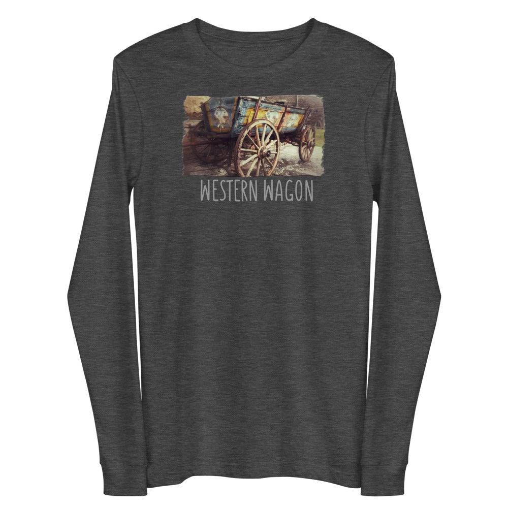 Unisex Long Sleeve Tee/Western Wagon/Personalized - Enet Images