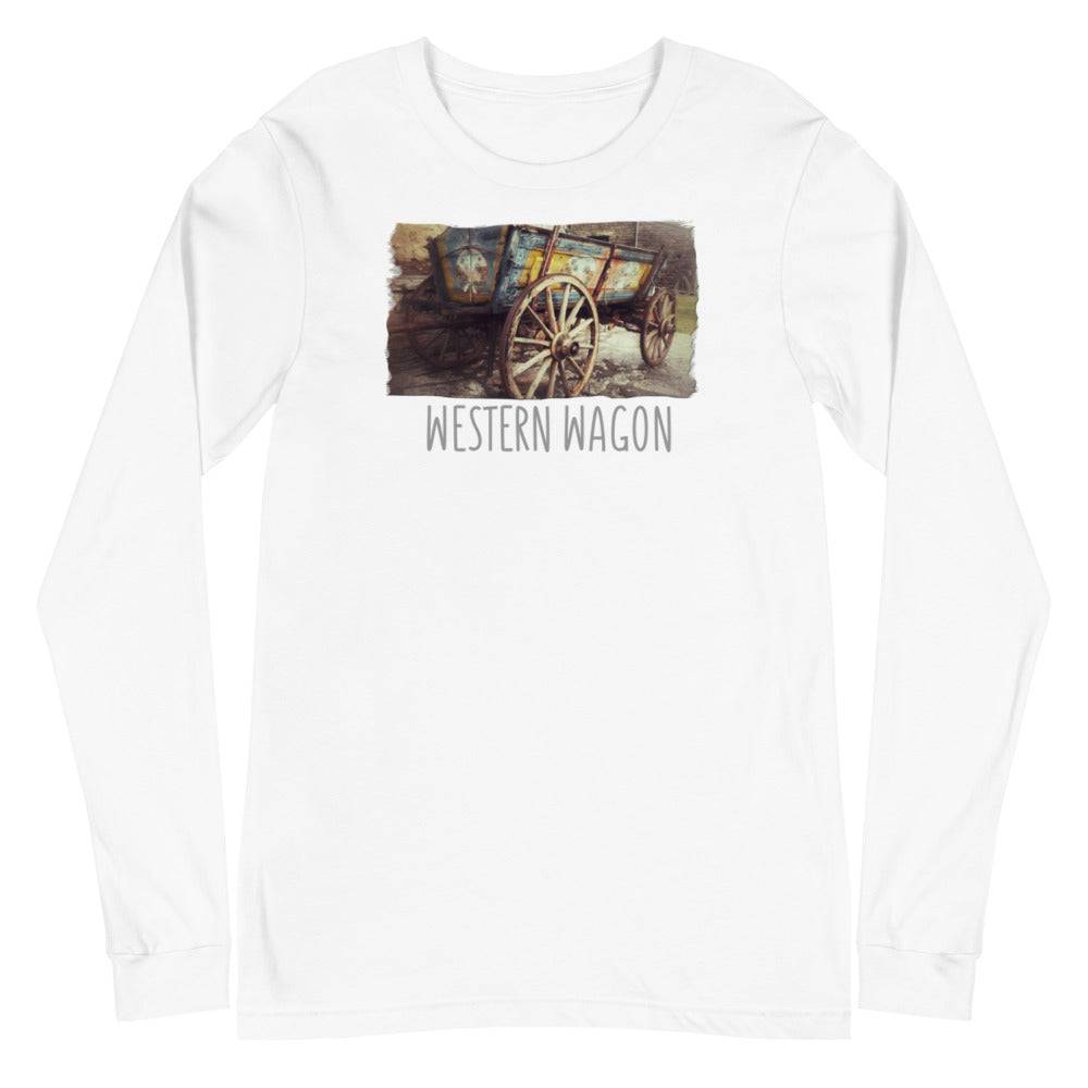 Unisex Long Sleeve Tee/Western Wagon/Personalized - Enet Images
