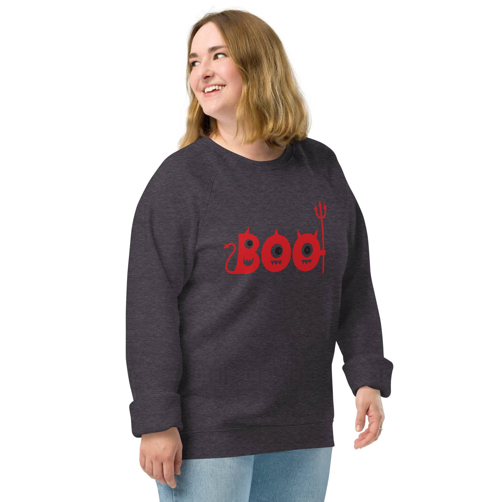 Unisex Organic Sweatshirt/Boo-Halloween - Enet Images
