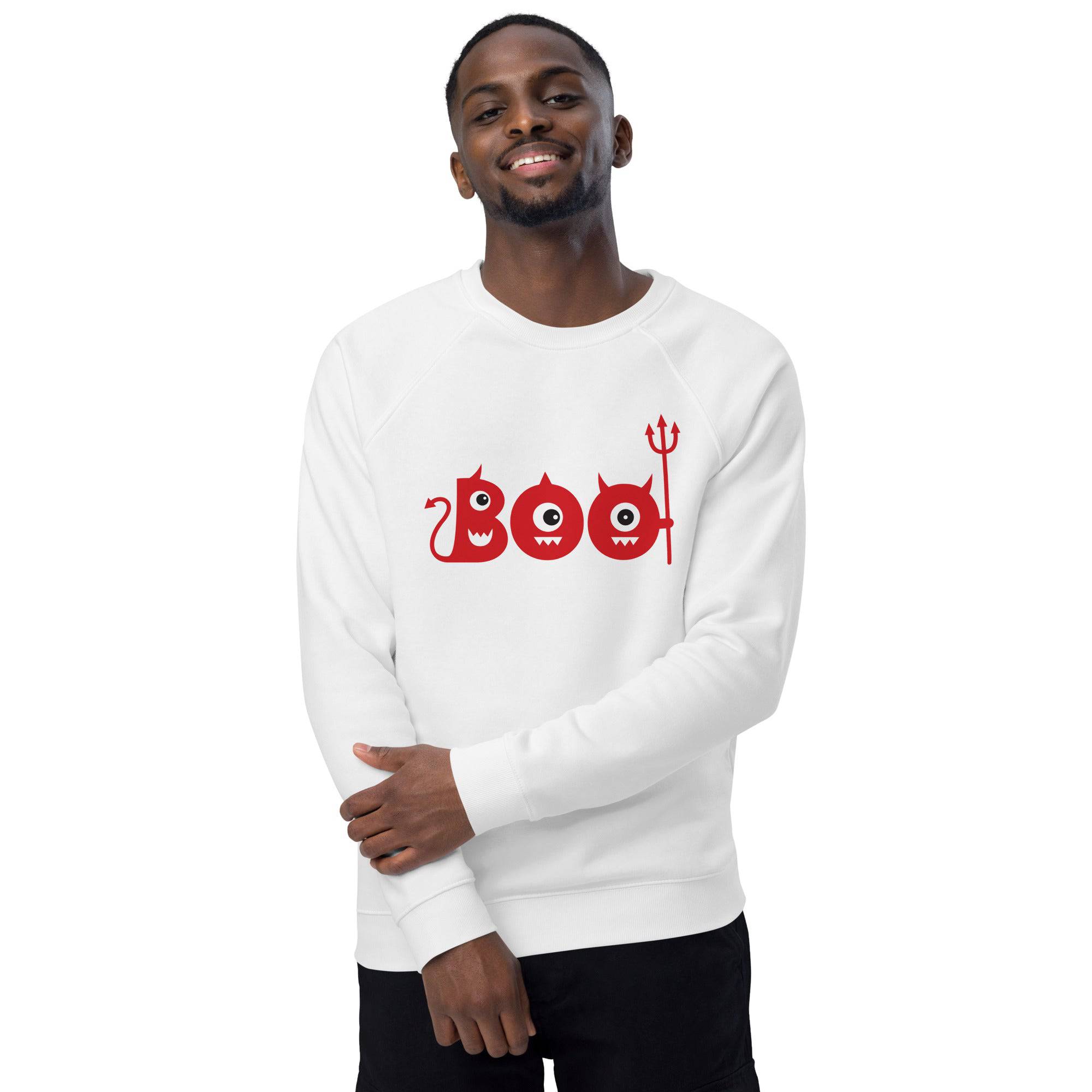 Unisex Organic Sweatshirt/Boo-Halloween - Enet Images