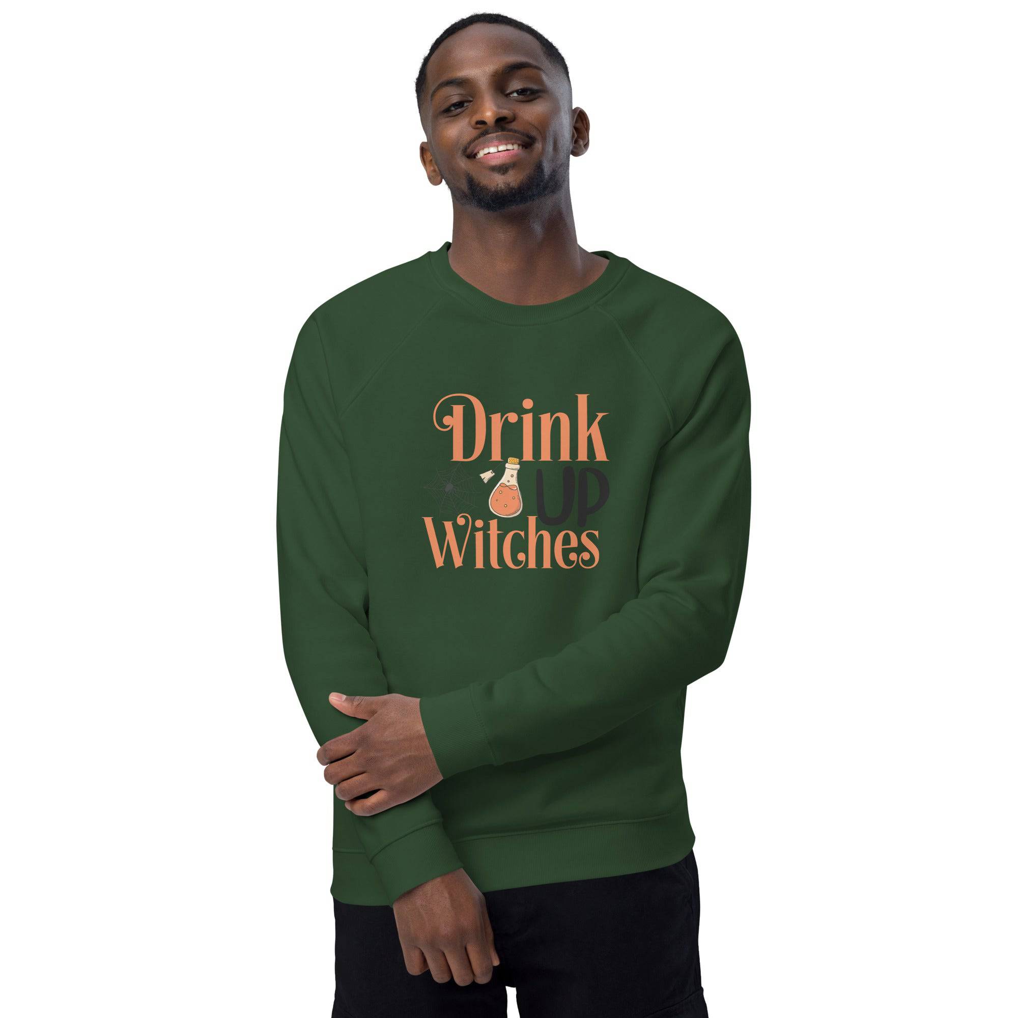 Unisex Organic Sweatshirt/Drink-Up-Withces-Halloween - Enet Images