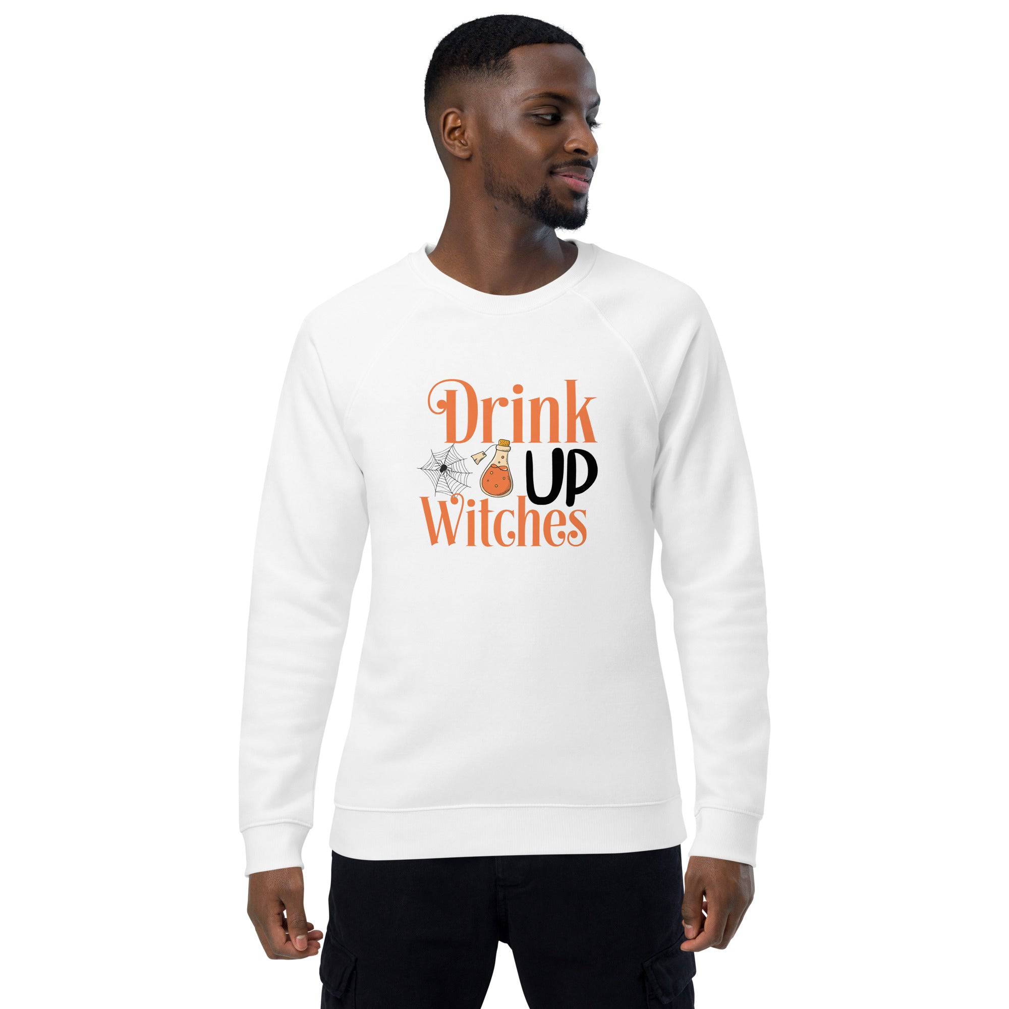 Unisex Organic Sweatshirt/Drink-Up-Withces-Halloween - Enet Images