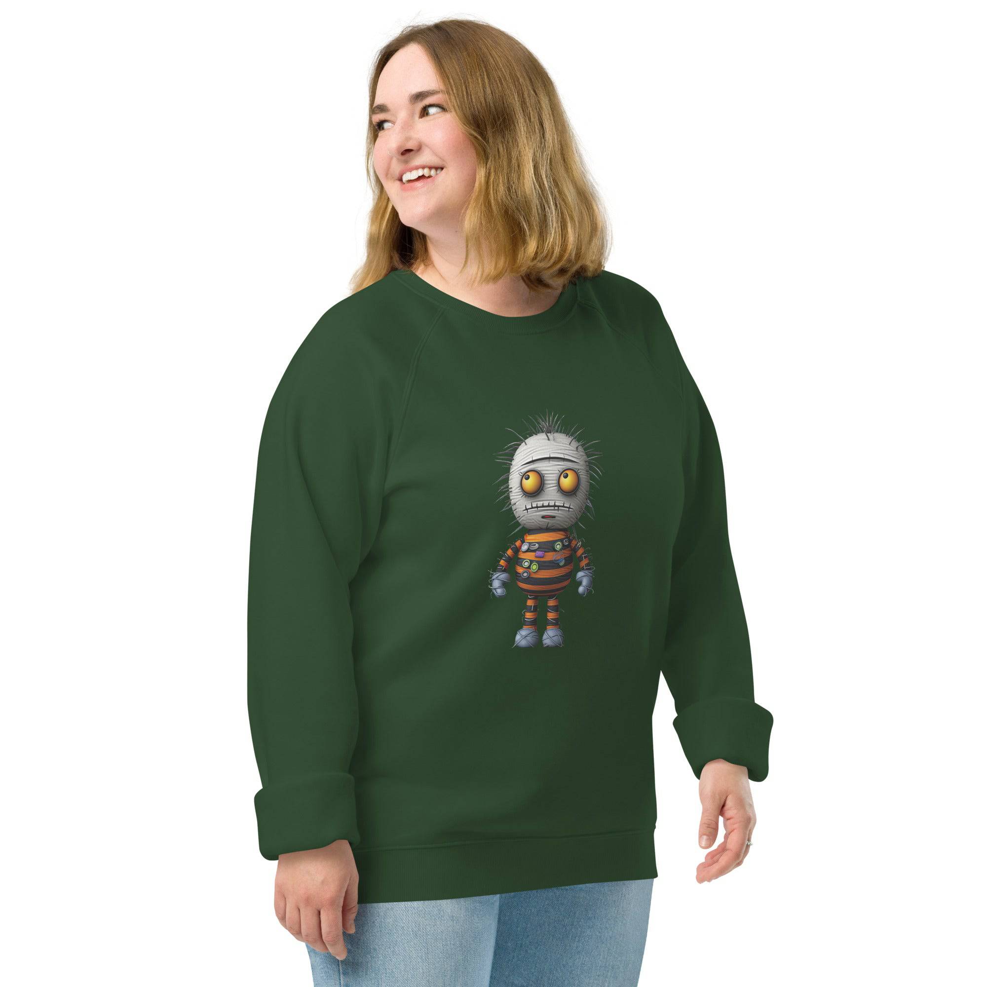Unisex Organic Sweatshirt/Funny-Creepy-Doll - Enet Images