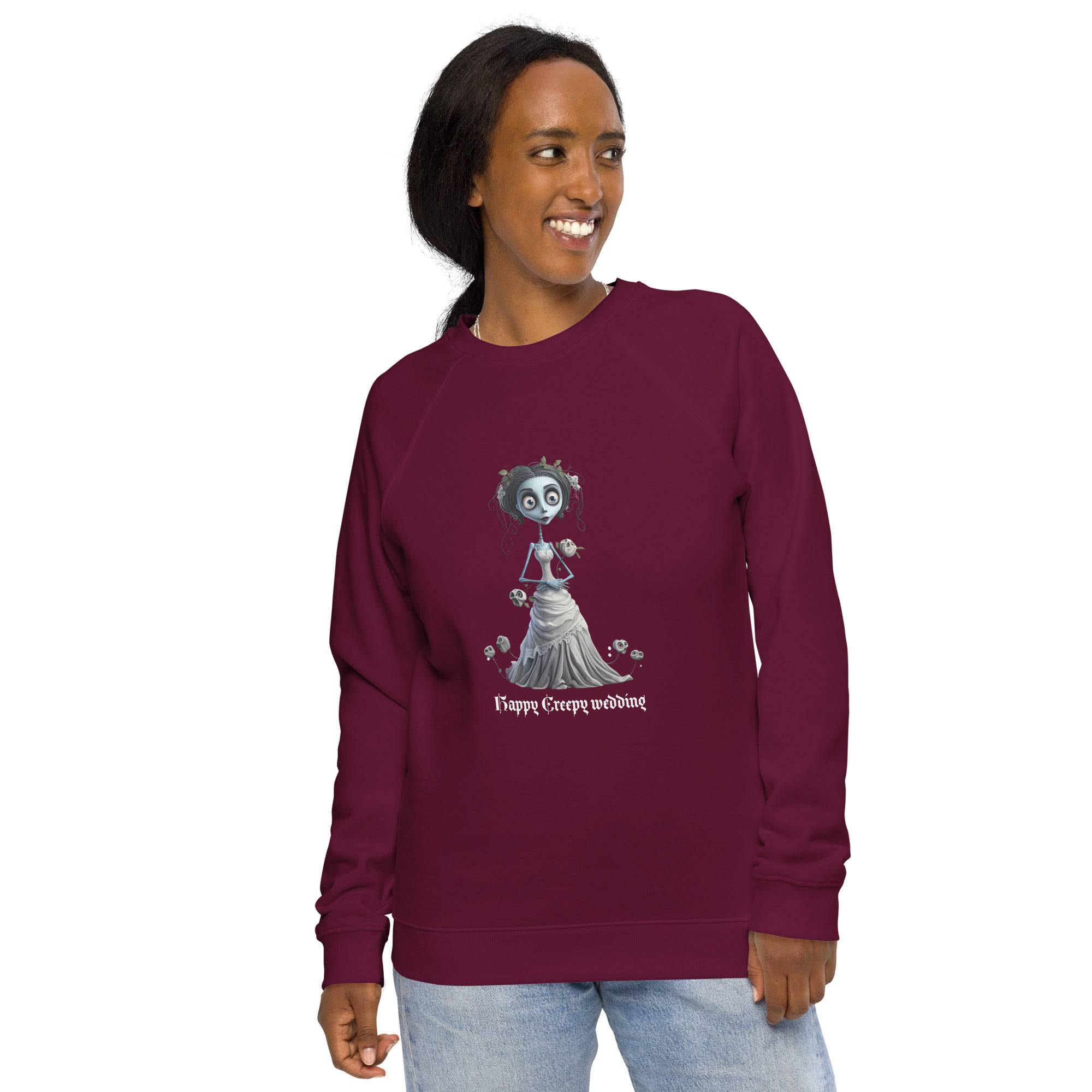 Unisex Organic Sweatshirt/Happy-Creepy-Wedding - Enet Images