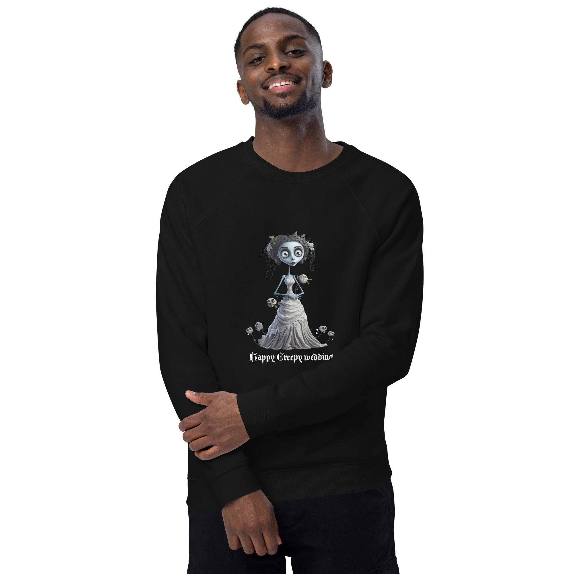 Unisex Organic Sweatshirt/Happy-Creepy-Wedding - Enet Images