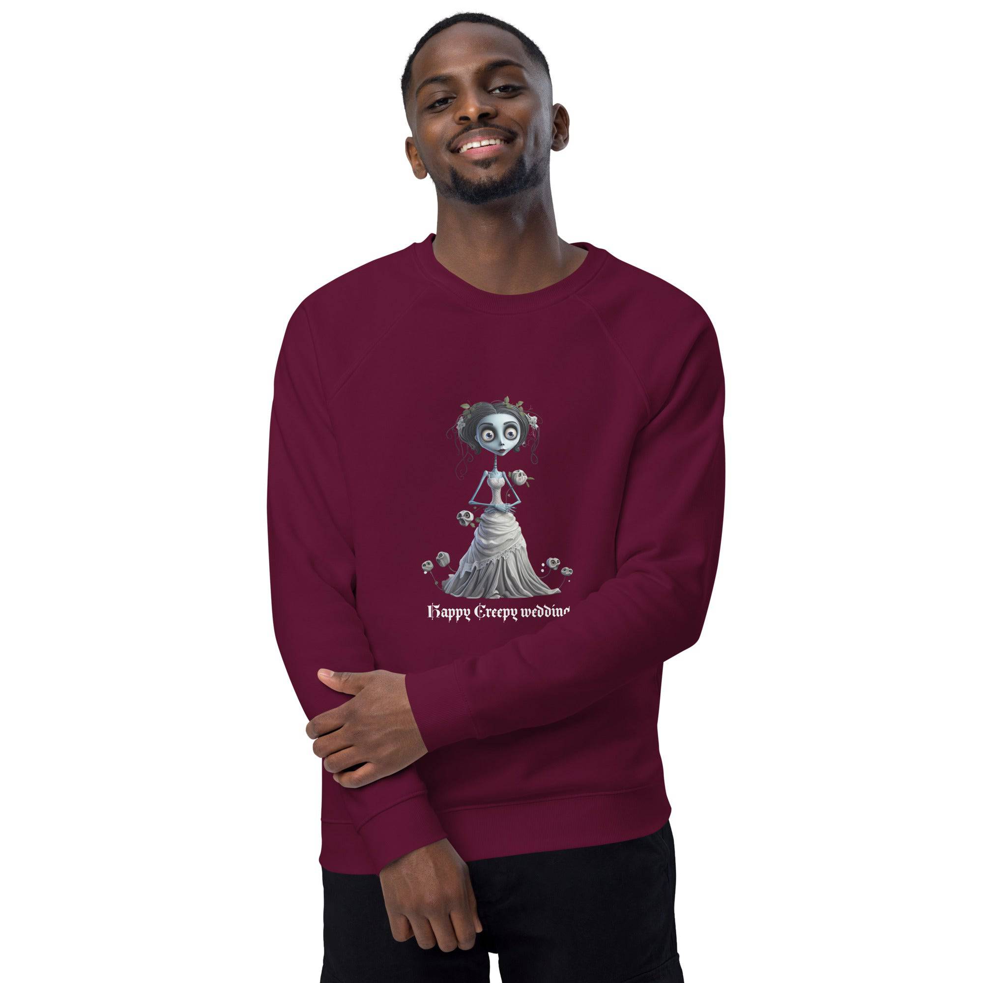 Unisex Organic Sweatshirt/Happy-Creepy-Wedding - Enet Images