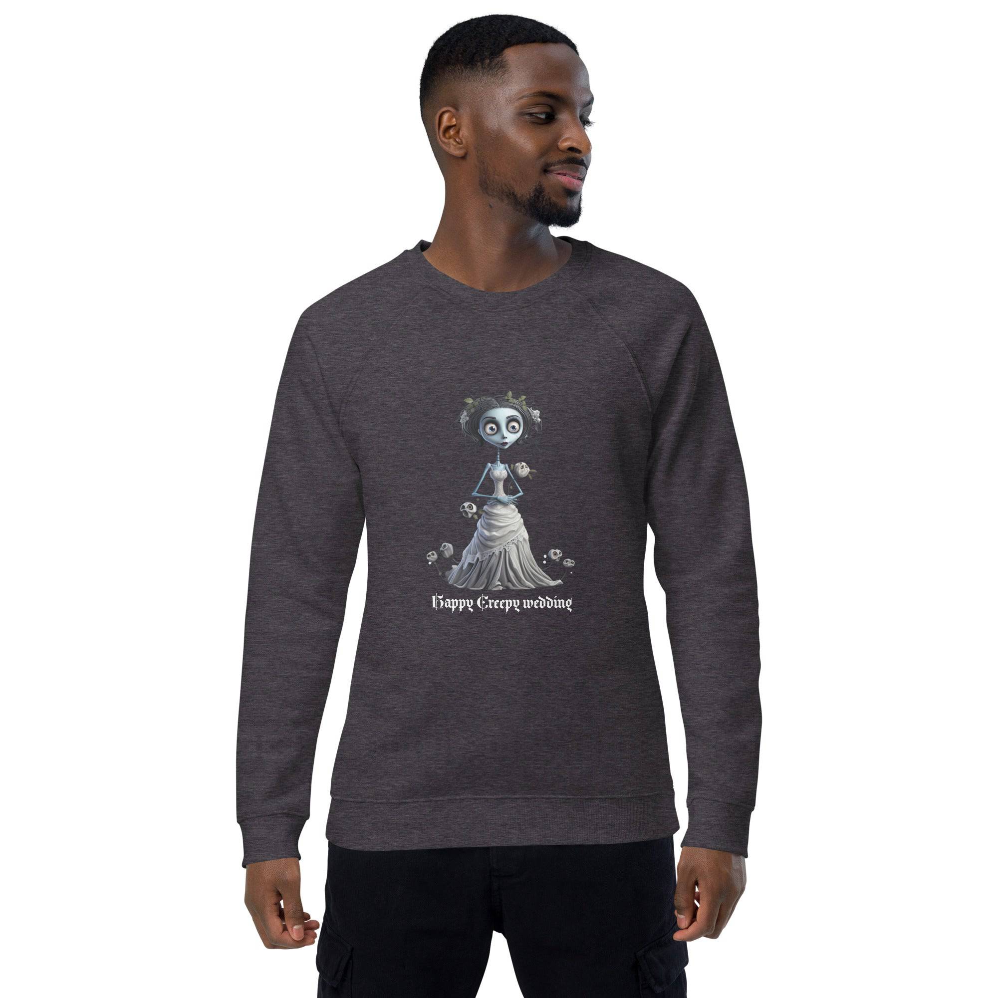 Unisex Organic Sweatshirt/Happy-Creepy-Wedding - Enet Images