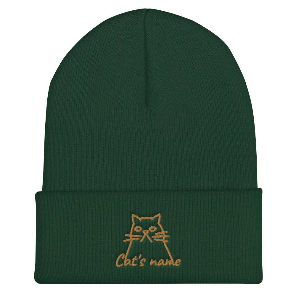 Cuffed Beanie/Cat/Personalized - Enet Images