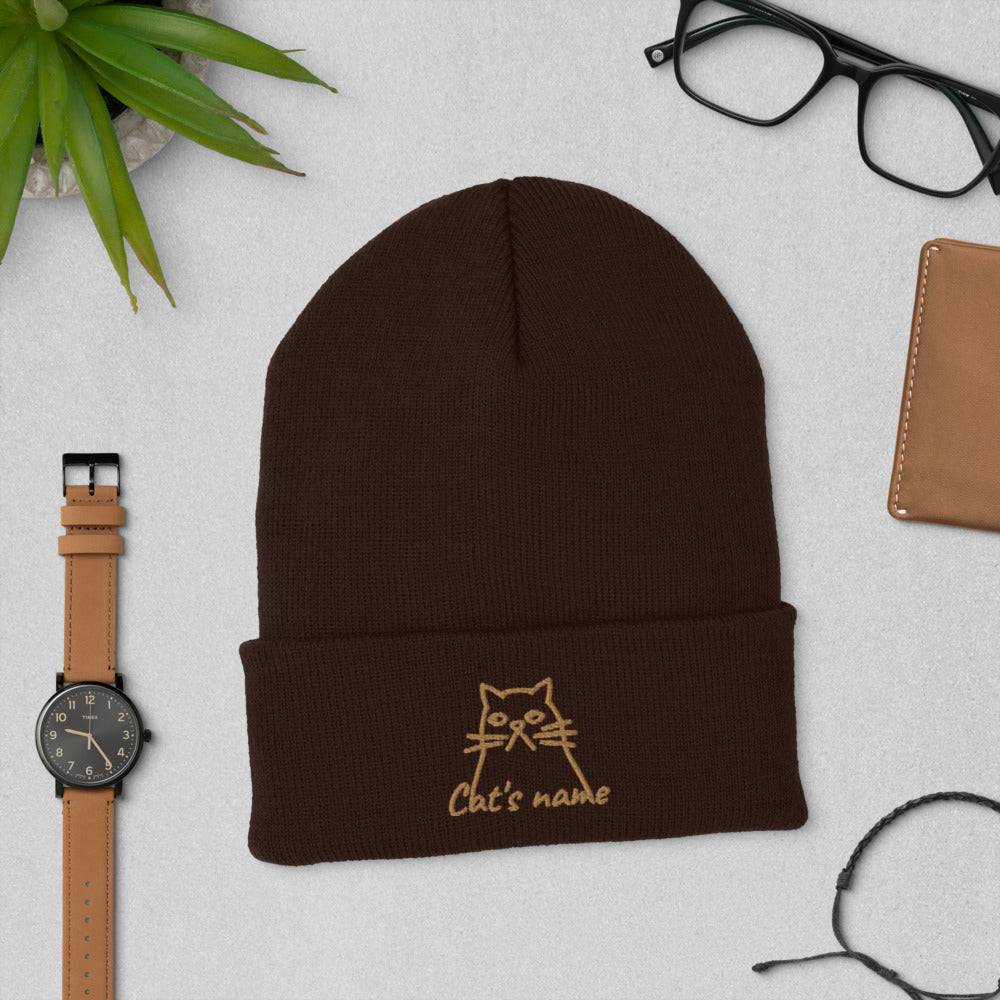 Cuffed Beanie/Cat/Personalized - Enet Images