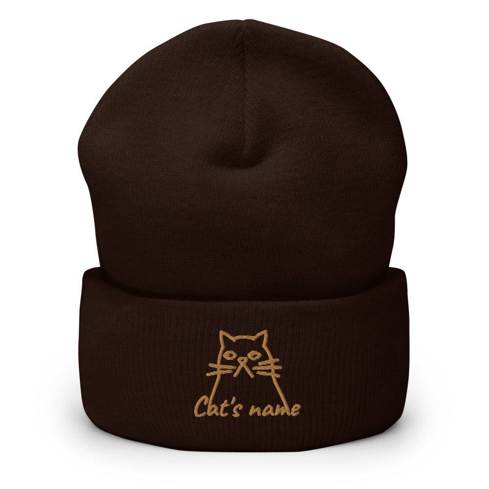 Cuffed Beanie/Cat/Personalized - Enet Images