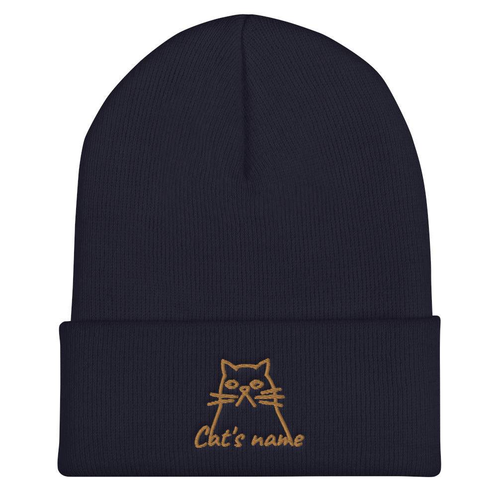 Cuffed Beanie/Cat/Personalized - Enet Images