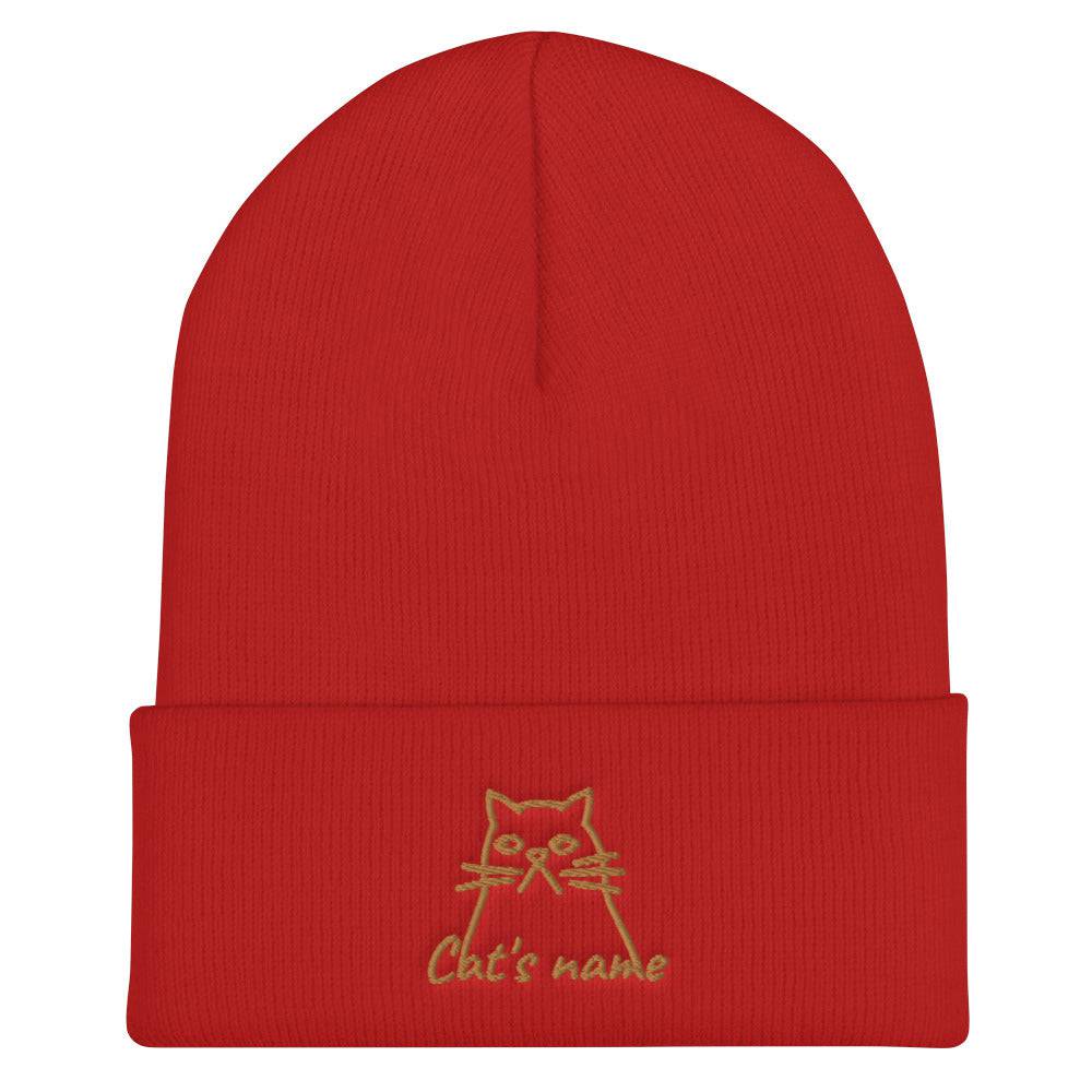 Cuffed Beanie/Cat/Personalized - Enet Images
