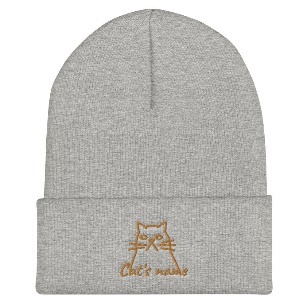 Cuffed Beanie/Cat/Personalized - Enet Images