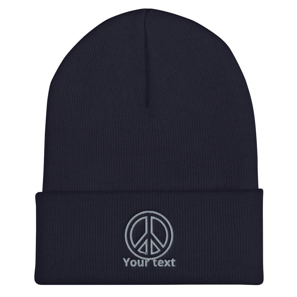 Cuffed Beanie/Peace Your Text/Personalized - Enet Images