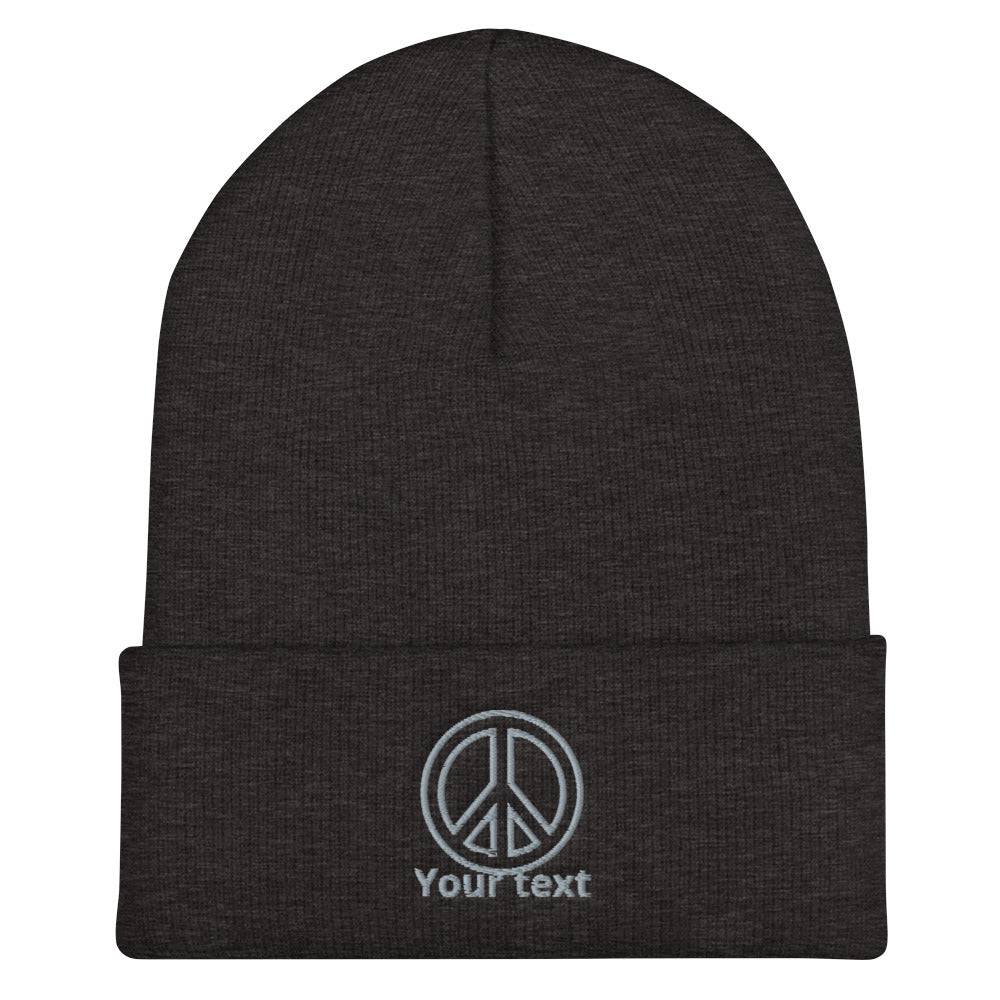 Cuffed Beanie/Peace Your Text/Personalized - Enet Images