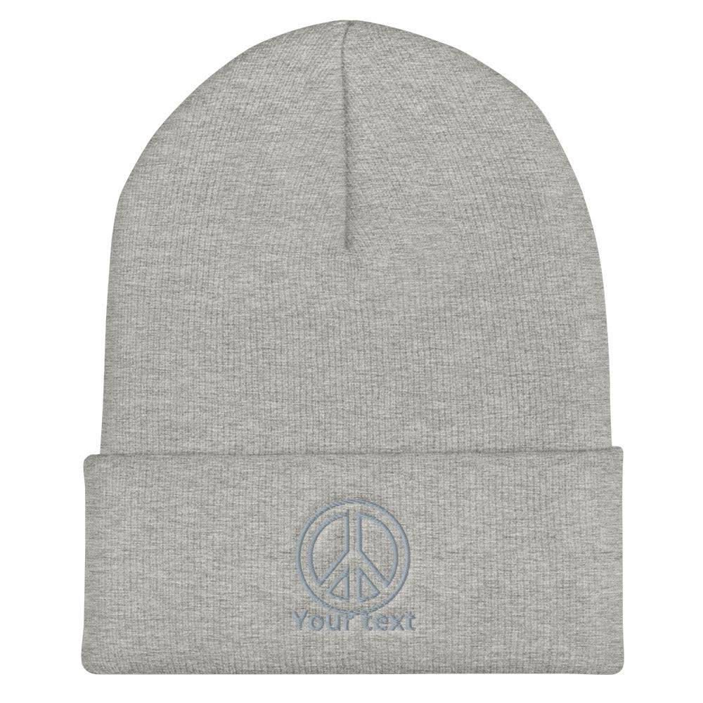 Cuffed Beanie/Peace Your Text/Personalized - Enet Images