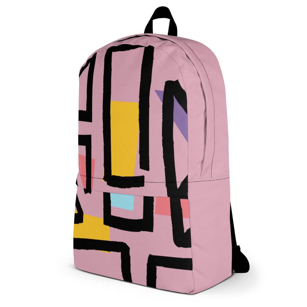 Backpack/Abstract Drawing Shapes Purple - Enet Images