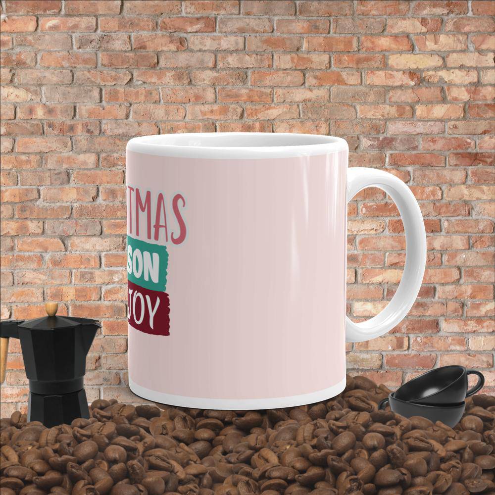 White glossy mug/Christmas season of joy - Enet Images