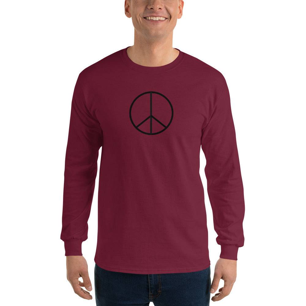Men’s Long Sleeve Shirt/Peace Black - Enet Images