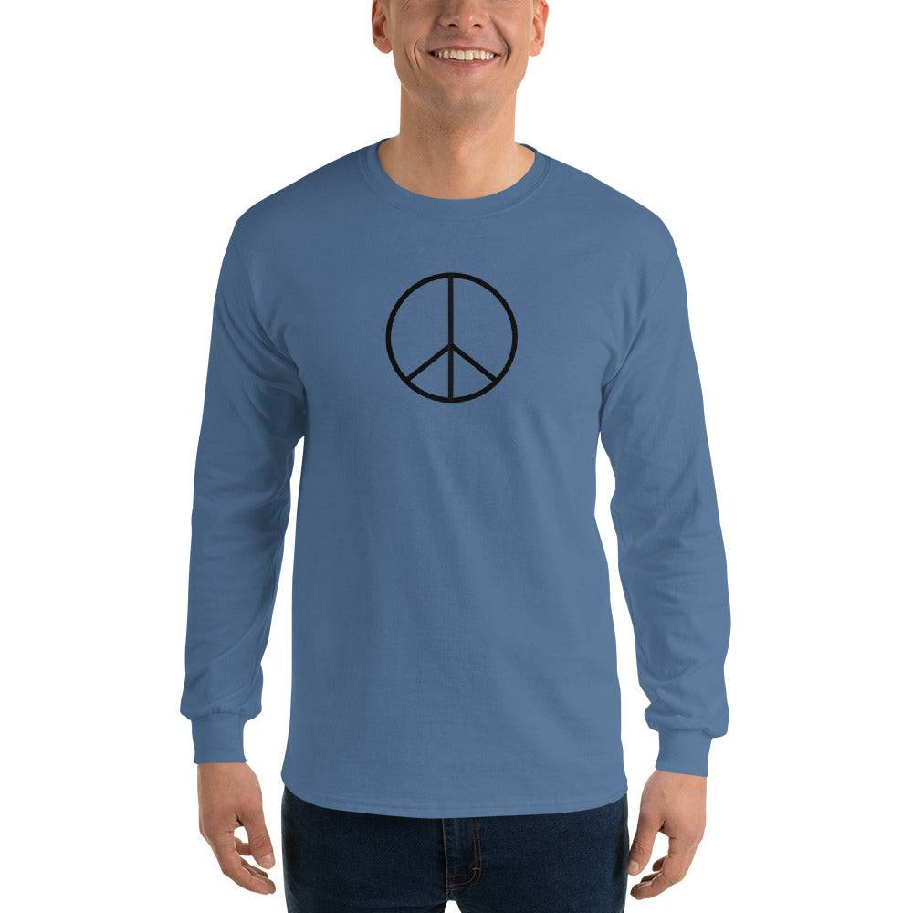 Men’s Long Sleeve Shirt/Peace Black - Enet Images