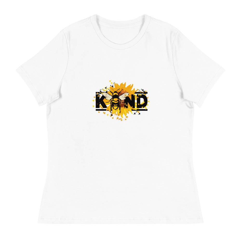 Women's Relaxed T-Shirt/Be Kind-Sunflower - Enet Images
