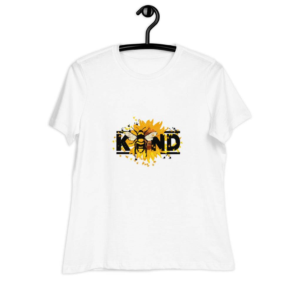 Women's Relaxed T-Shirt/Be Kind-Sunflower - Enet Images