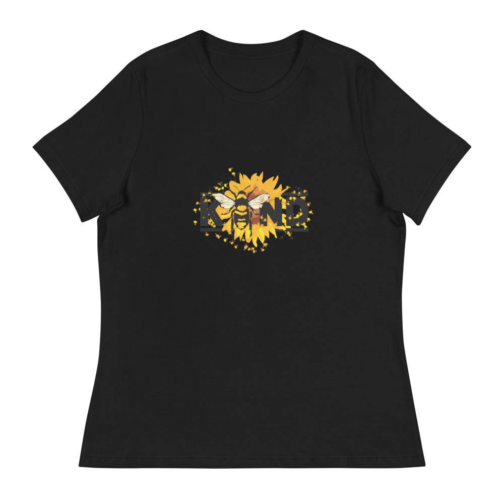Women's Relaxed T-Shirt/Be Kind-Sunflower - Enet Images