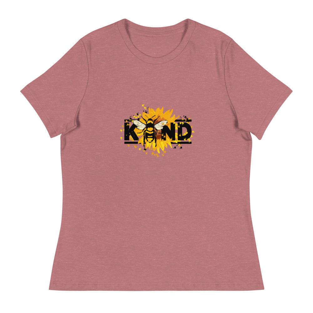 Women's Relaxed T-Shirt/Be Kind-Sunflower - Enet Images