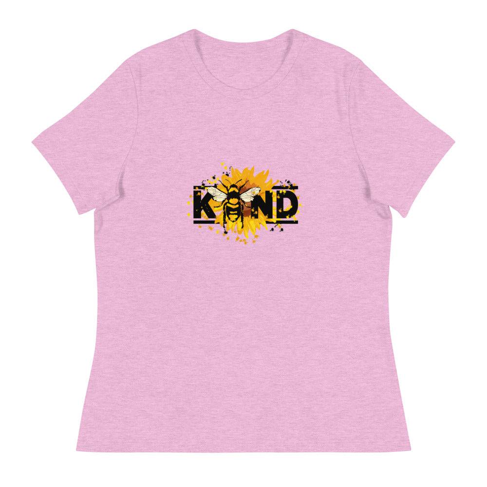 Women's Relaxed T-Shirt/Be Kind-Sunflower - Enet Images
