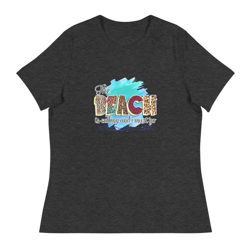 Women's Relaxed T-Shirt/Beach-Is-Calling - Enet Images