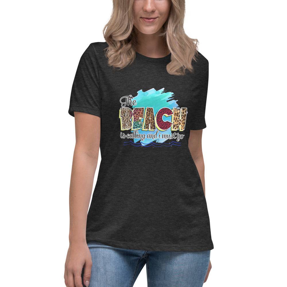Women's Relaxed T-Shirt/Beach-Is-Calling - Enet Images