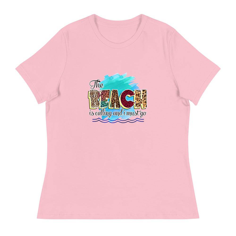 Women's Relaxed T-Shirt/Beach-Is-Calling - Enet Images