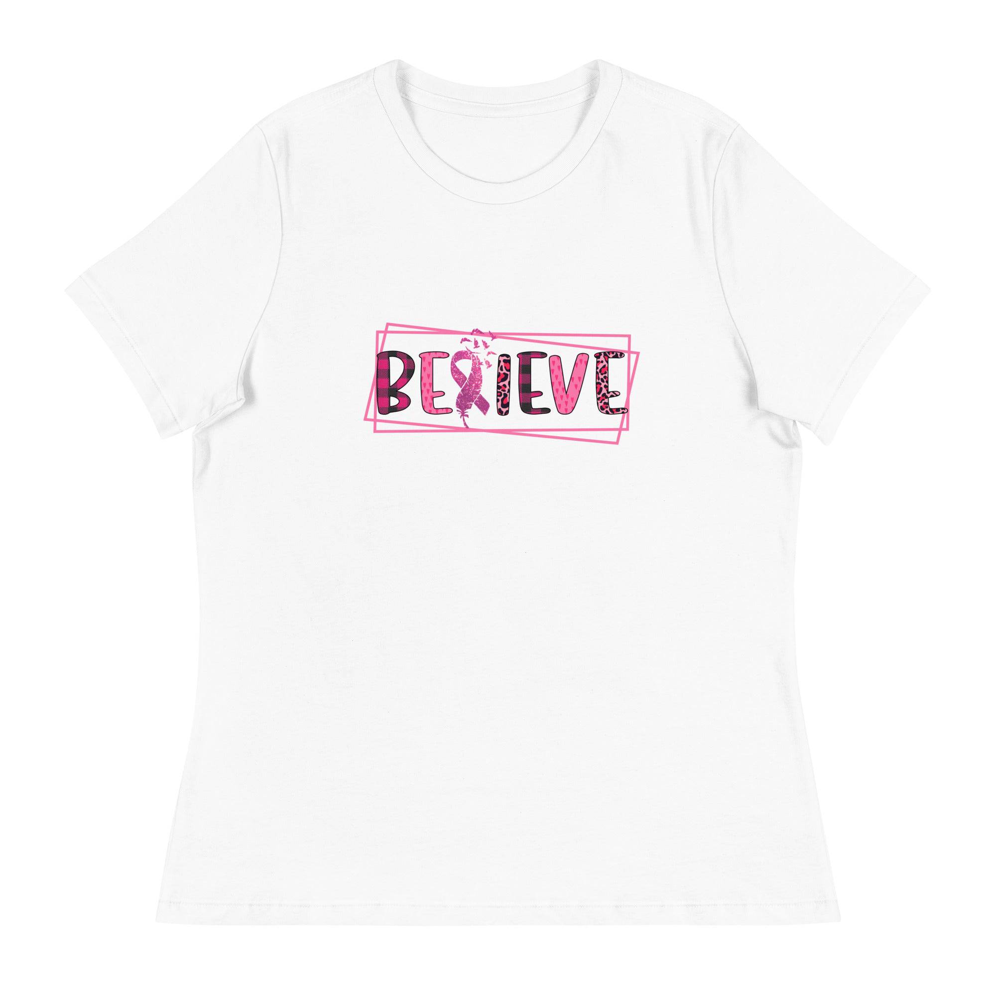 Women's Relaxed T-Shirt-Believe - Enet Images