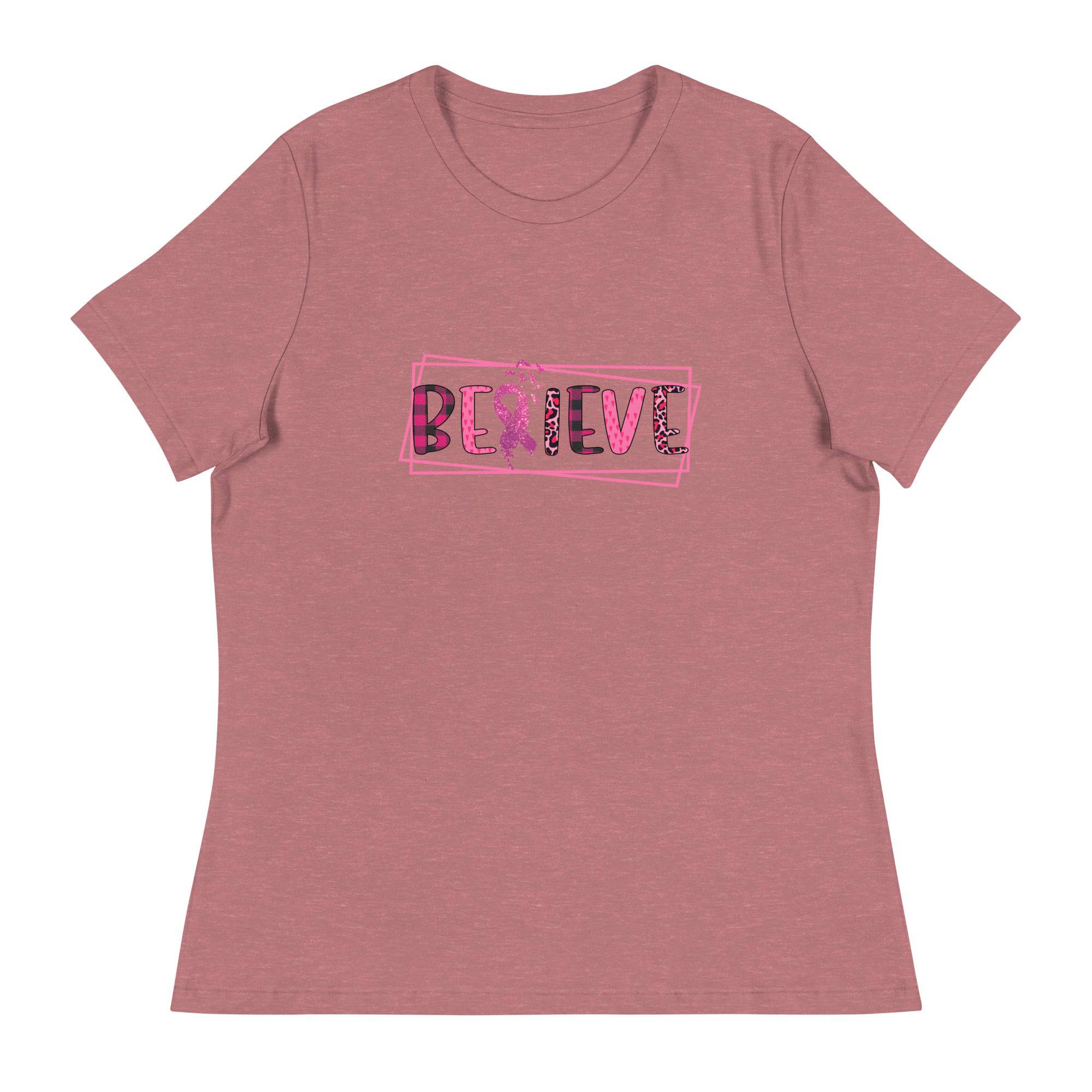 Women's Relaxed T-Shirt-Believe - Enet Images