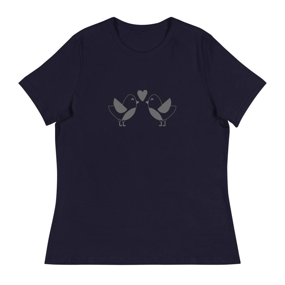 Women's Relaxed T-Shirt/Birds In Love - Enet Images