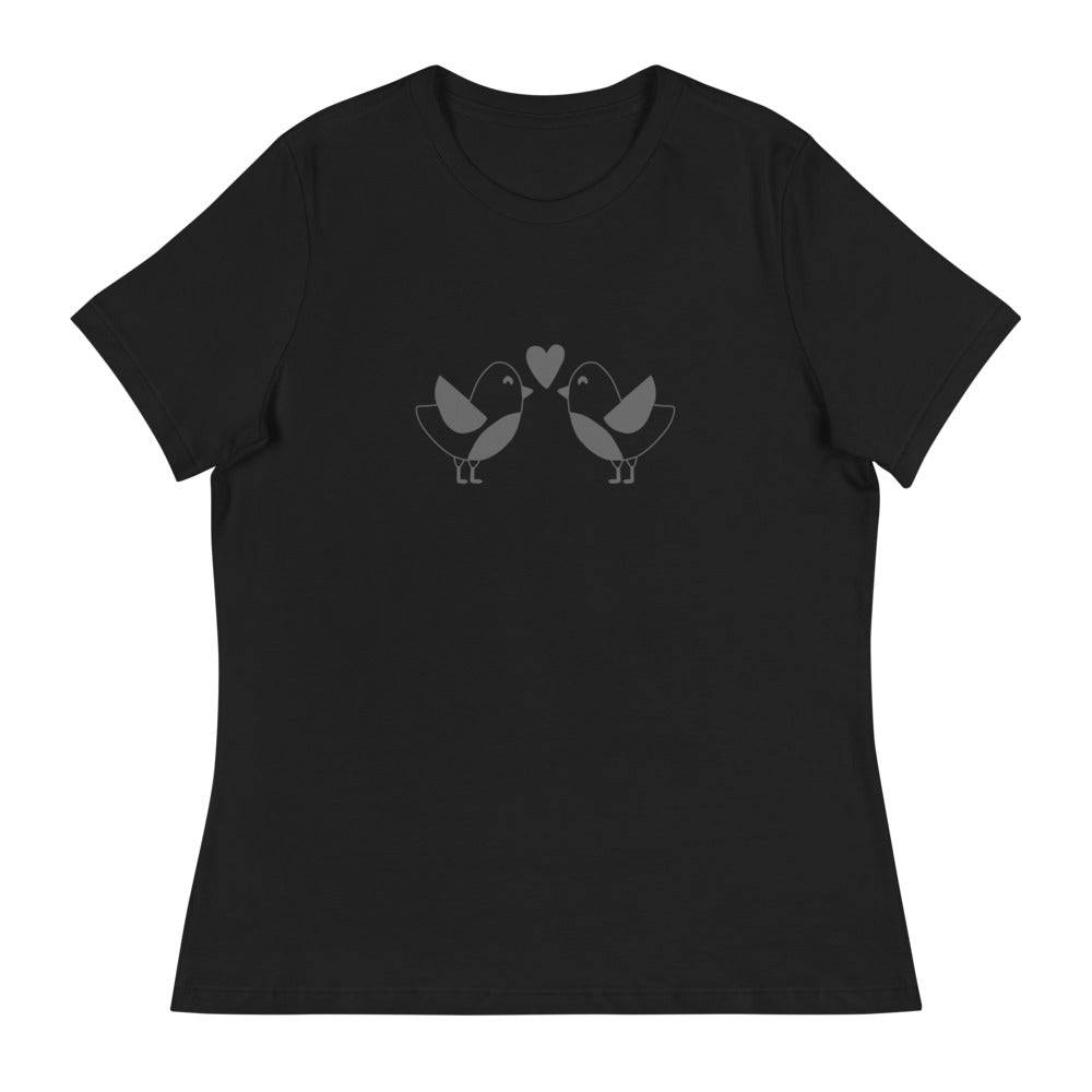 Women's Relaxed T-Shirt/Birds In Love - Enet Images