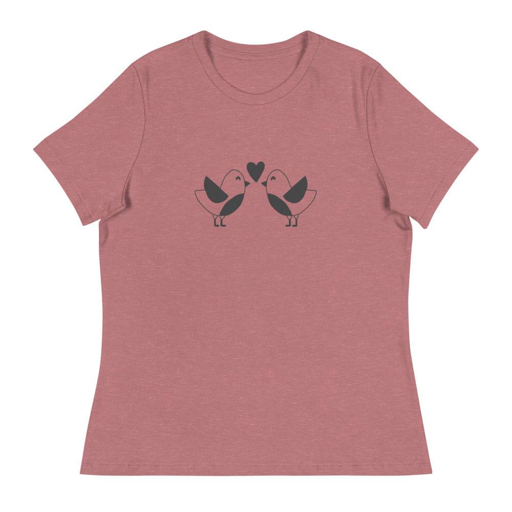 Women's Relaxed T-Shirt/Birds In Love - Enet Images