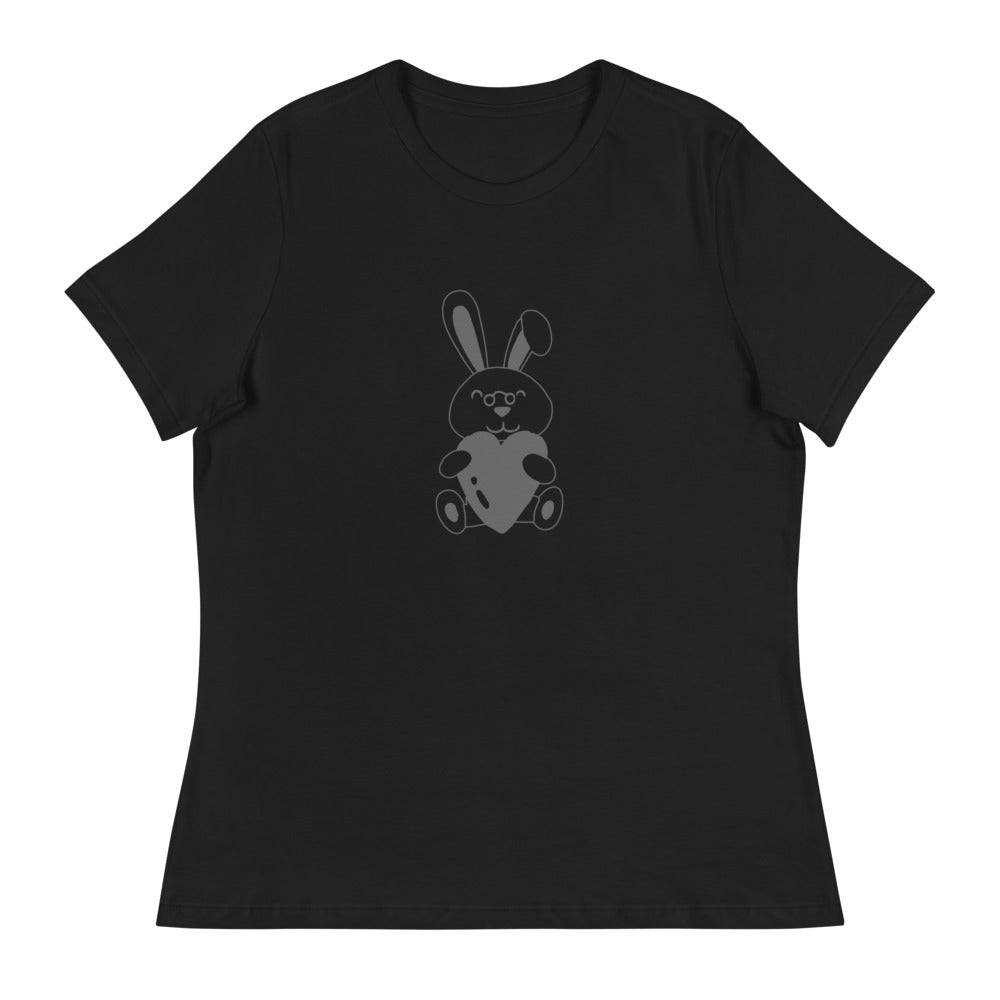 Women's Relaxed T-Shirt/Bunny Heart - Enet Images