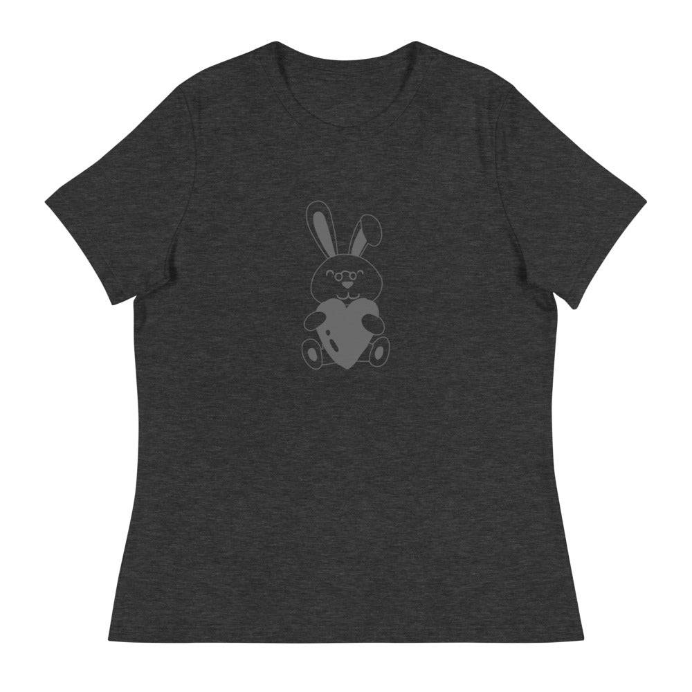 Women's Relaxed T-Shirt/Bunny Heart - Enet Images