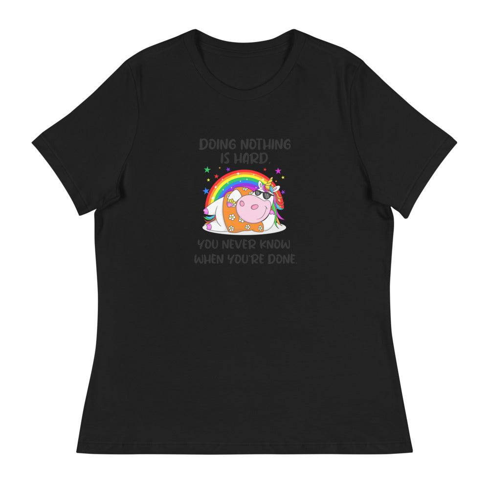 Women's Relaxed T-Shirt/Doing Nothing Is Hard - Enet Images