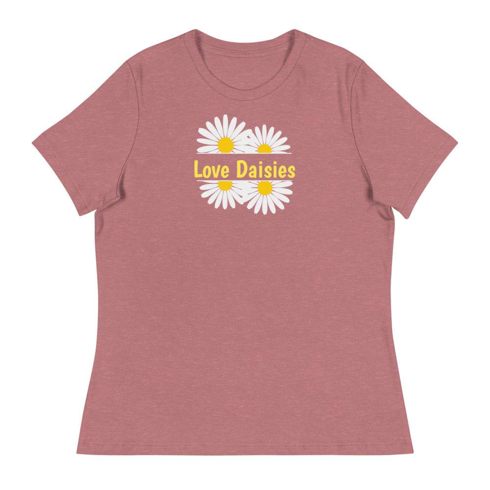 Women's Relaxed T-Shirt/Four Daisies - Enet Images