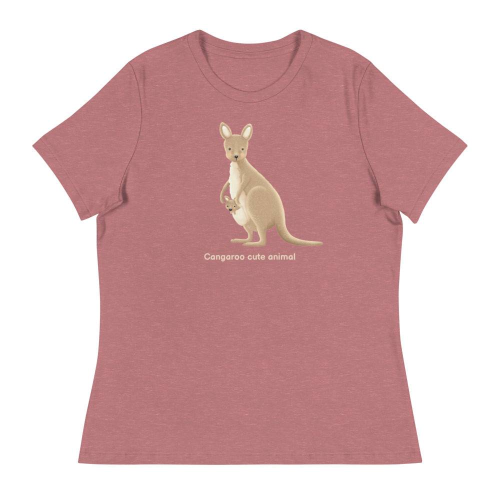 Women's Relaxed T-Shirt/Kangaroo Cute Animal - Enet Images