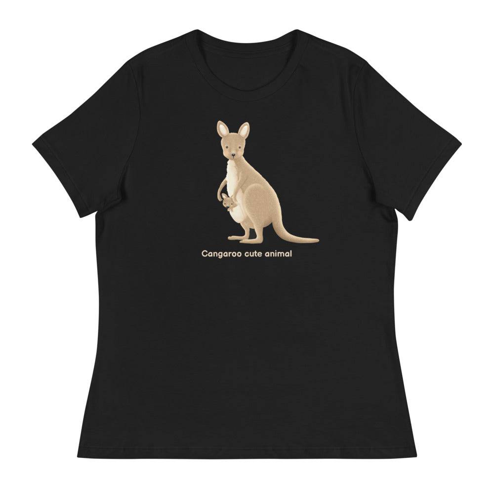 Women's Relaxed T-Shirt/Kangaroo Cute Animal - Enet Images