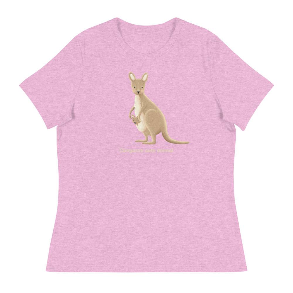 Women's Relaxed T-Shirt/Kangaroo Cute Animal - Enet Images