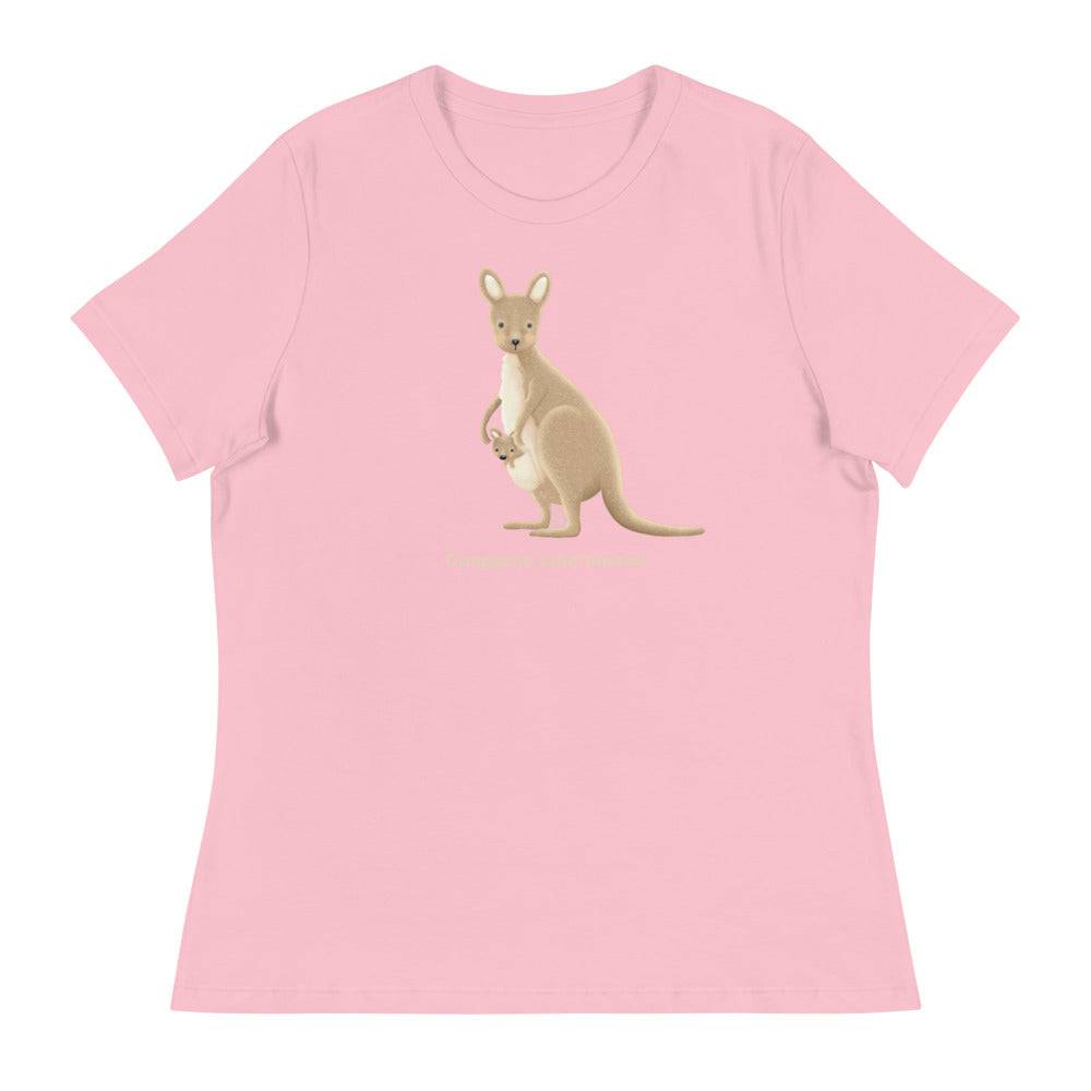 Women's Relaxed T-Shirt/Kangaroo Cute Animal - Enet Images
