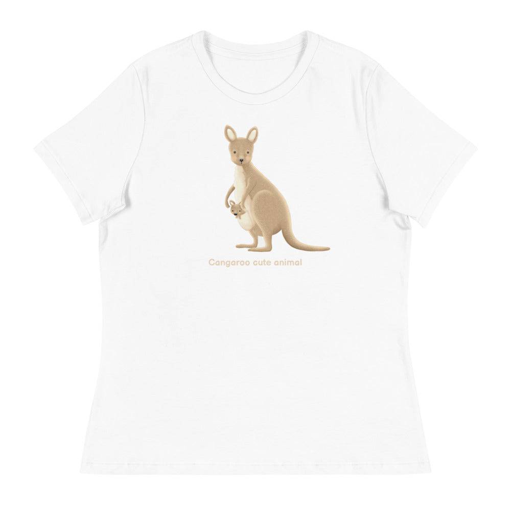 Women's Relaxed T-Shirt/Kangaroo Cute Animal - Enet Images