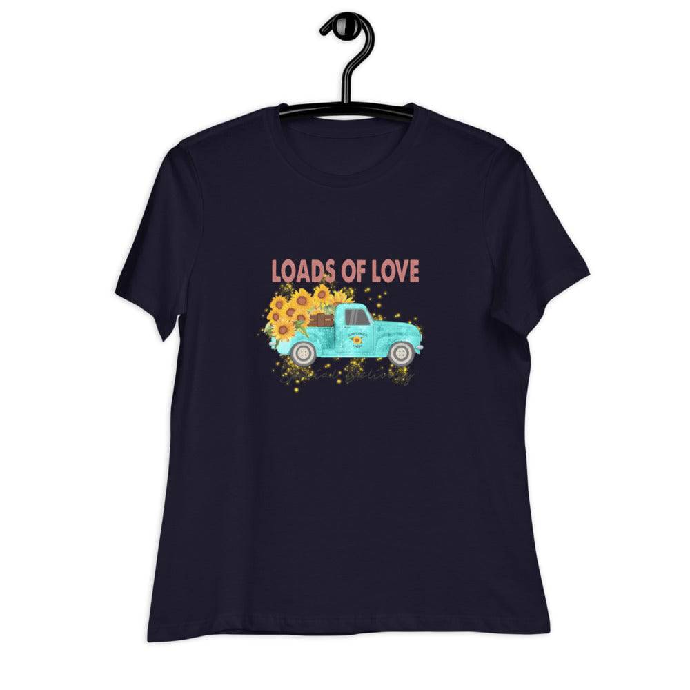 Women's Relaxed T-Shirt/Loads Of Love-Sunflower - Enet Images