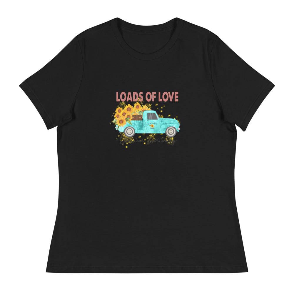 Women's Relaxed T-Shirt/Loads Of Love-Sunflower - Enet Images